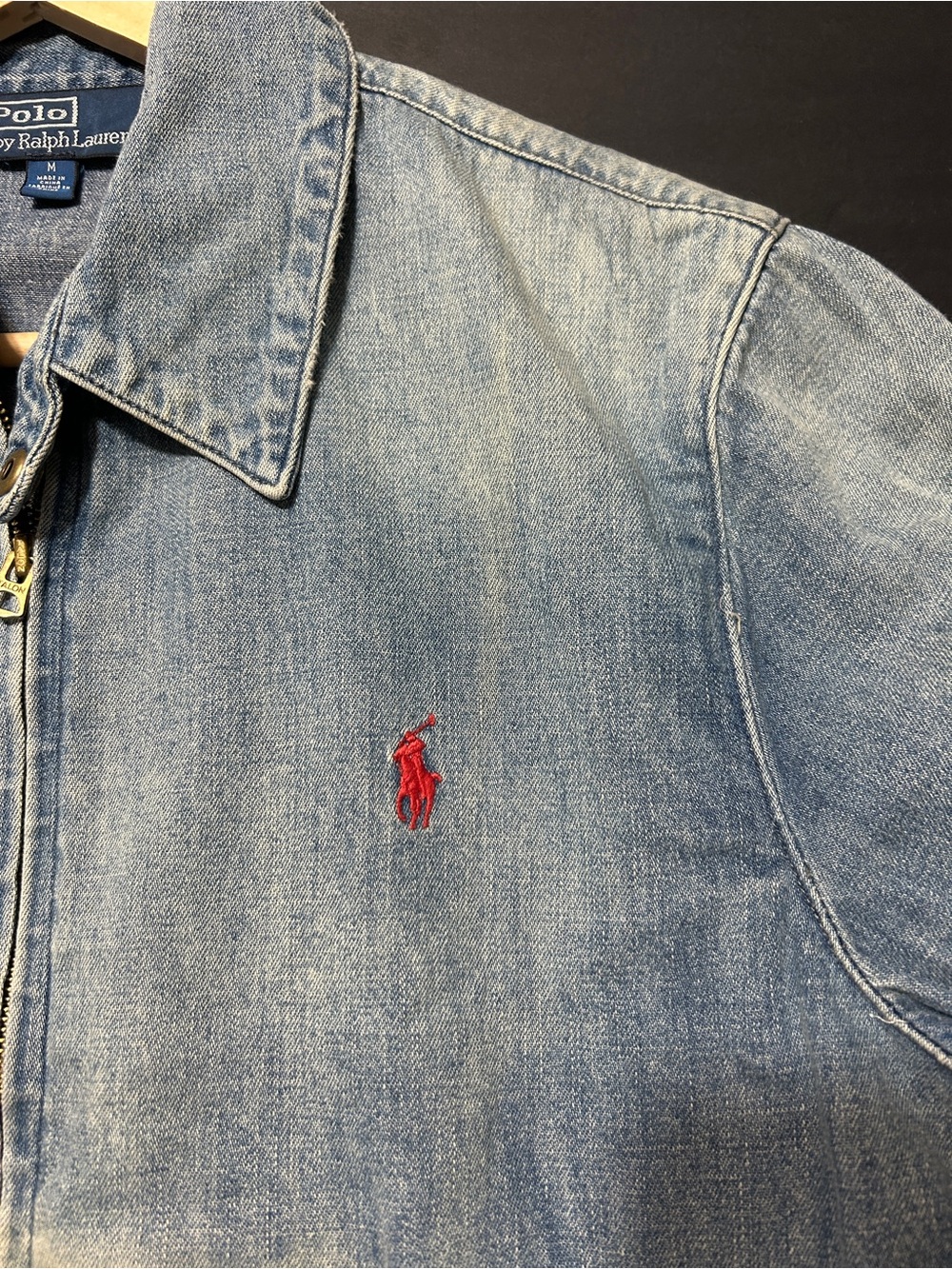 VTG Polo Ralph Lauren Denim Jacket with Yellow Teddy Bear Graphic Size M New - Picture 15 of 16